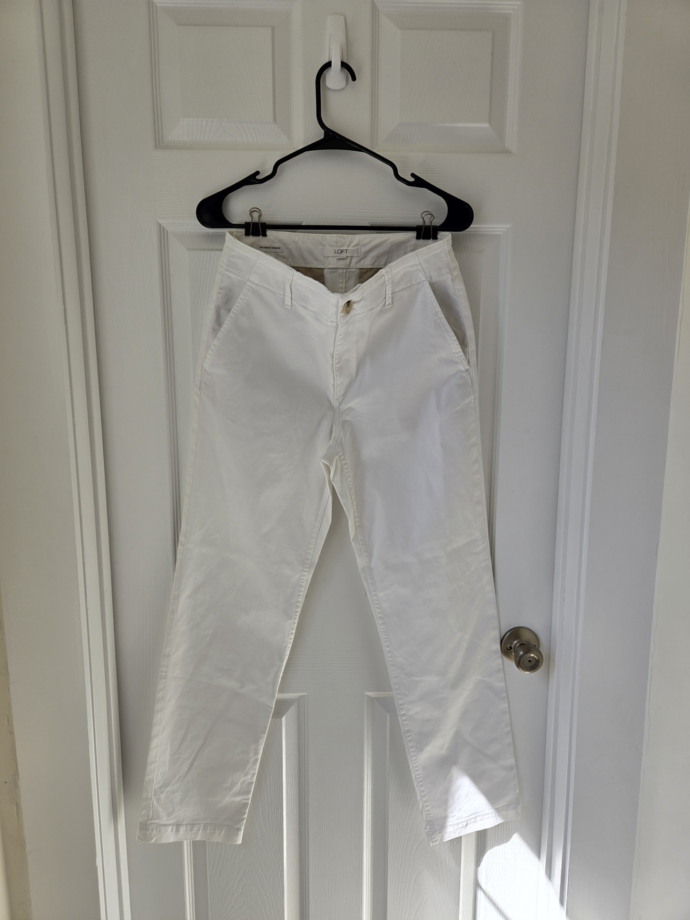 LOFT White Perfect Straight Cut Pants 4T Cotton Twill
